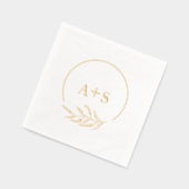 Elegant minimalistisch paar Initialen bruiloft gou Folie Servetten (Links)