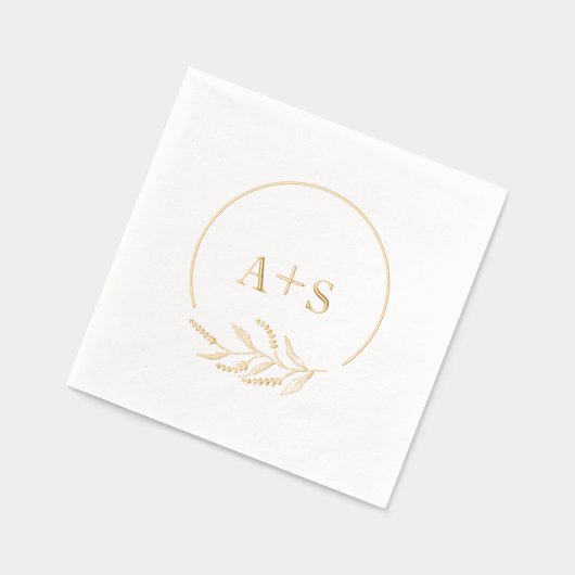 Elegant minimalistisch paar Initialen bruiloft gou Folie Servetten (Links)