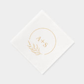 Elegant minimalistisch paar Initialen bruiloft gou Folie Servetten (Rechts)