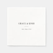 Elegant minimalistisch paar naam bruiloft servet (Voorkant)