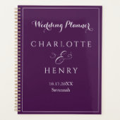 Elegant minimalistisch Paars huwelijk Planner (Voorkant)