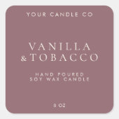 Elegant minimalistisch Paars kaartenlabel Vierkante Sticker (Voorkant)