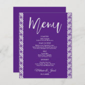 Elegant Minimalistisch Paars Menu (Voorkant / Achterkant)