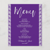 Elegant Minimalistisch Paars Menu (Voorkant)