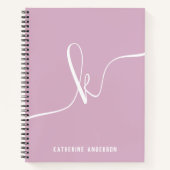 Elegant minimalistisch Paars monogram script bulle Notitieboek (Voorkant)