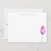 Elegant minimalistisch Paars roze Floral, speciaal Notitiekaartje (Voorkant)