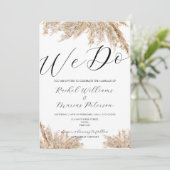 Elegant minimalistisch pampasgras we doen bruiloft kaart (Staand voorkant)