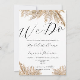 Elegant minimalistisch pampasgras we doen bruiloft kaart