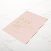 Elegant minimalistisch perachy Blush Pink Weddensc Folie Uitnodiging (Gedraaid)