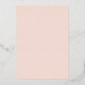 Elegant minimalistisch perachy Blush Pink Weddensc Folie Uitnodiging (Achterkant)