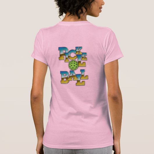 Elegant minimalistisch pickleball tekst ontwerp t-shirt (Achterkant)