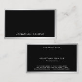 Elegant minimalistisch platte, moderne rendy zilve visitekaartje (Voorkant / Achterkant)