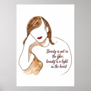 Elegant Minimalistisch Portret met Citaat Poster