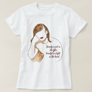 Elegant Minimalistisch Portret met Citaat T-shirt