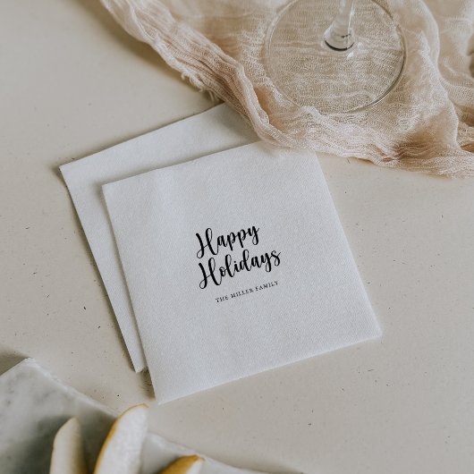 Elegant minimalistisch Prettige feestdagen Servet