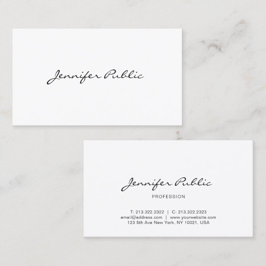 Elegant Minimalistisch Professional Modern Plain Visitekaartje (Voorkant / Achterkant)