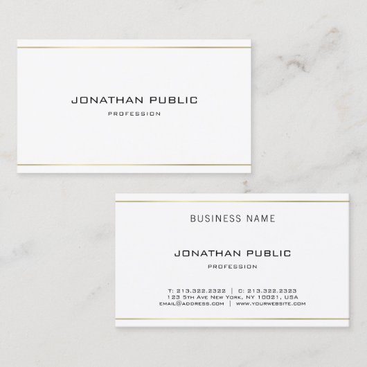 Elegant minimalistisch Professional Plain Luxury G Visitekaartje (Voorkant / Achterkant)