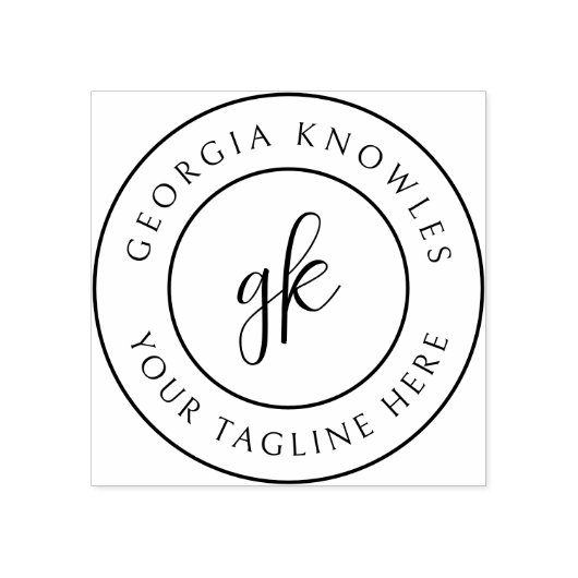 Elegant minimalistisch professioneel bedrijf rubberstempel (Afrduk)