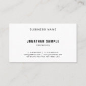 Elegant minimalistisch professioneel modern B&W-pl Visitekaartje (Achterkant)