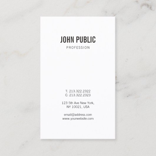 Elegant minimalistisch professioneel modern design visitekaartje (Voorkant)