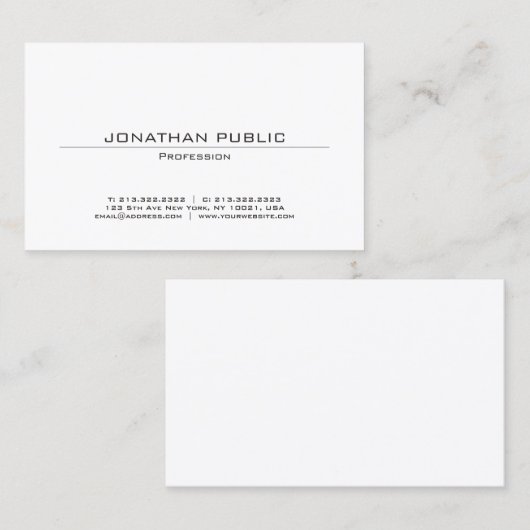 Elegant minimalistisch professioneel modern design visitekaartje (Voorkant / Achterkant)