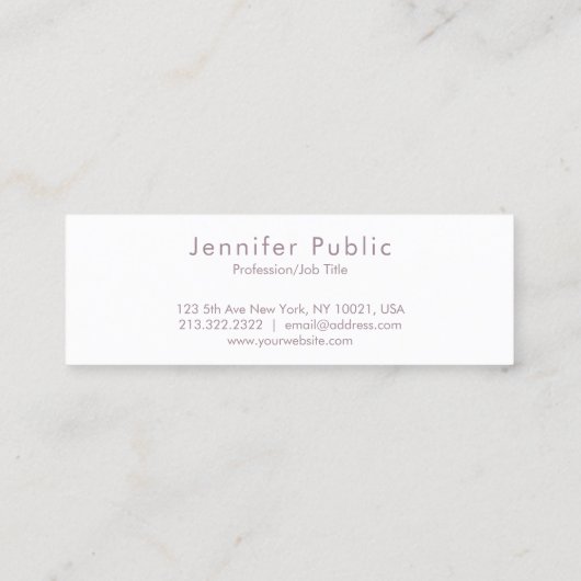 Elegant minimalistisch professioneel modern grafis mini visitekaartje (Achterkant)