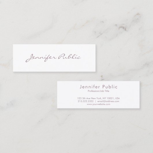 Elegant minimalistisch professioneel modern grafis mini visitekaartje (Voorkant / Achterkant)