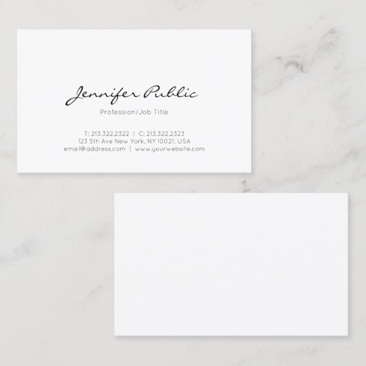 Elegant minimalistisch professioneel modern visitekaartje (Voorkant / Achterkant)