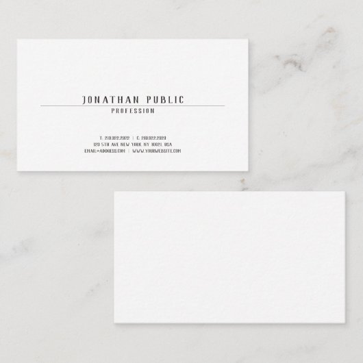 Elegant minimalistisch professioneel moderne tapec visitekaartje (Voorkant / Achterkant)