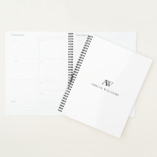 Elegant minimalistisch professioneel monogram planner