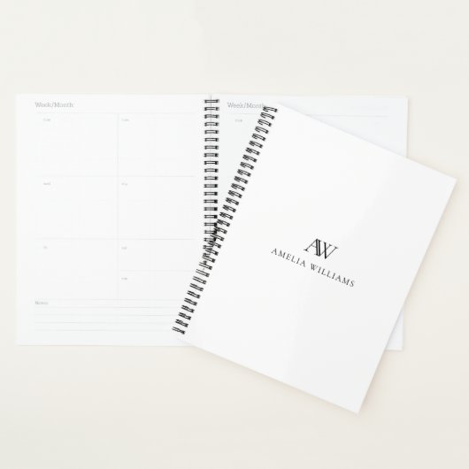 Elegant minimalistisch professioneel monogram planner (Display)