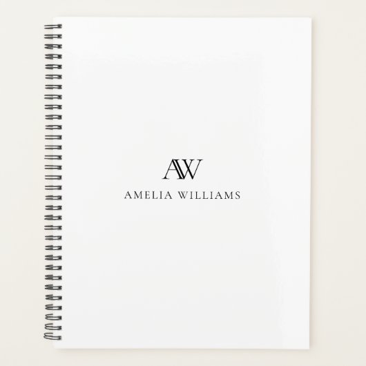 Elegant minimalistisch professioneel monogram planner (Voorkant)