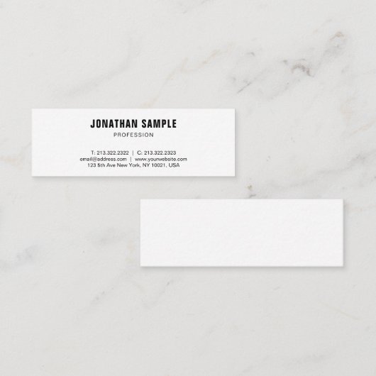 Elegant minimalistisch professioneel ontwerp moder mini visitekaartje (Voorkant / Achterkant)