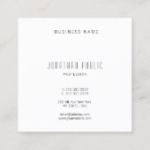 Elegant minimalistisch professioneel van de modern vierkante visitekaartje (Achterkant)