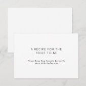 Elegant minimalistisch recept voor de bruid om te  informatiekaartje (Voorkant / Achterkant)