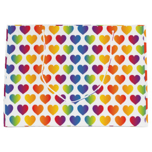 Elegant Minimalistisch Regenboog Hart Design Groot Cadeauzakje