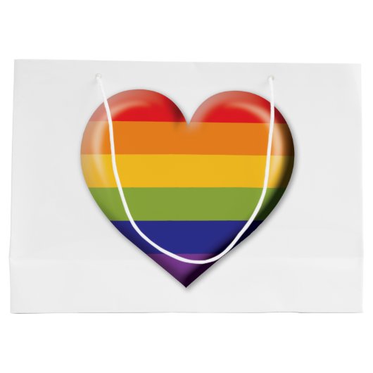 Elegant Minimalistisch Regenboog Hart Ontwerp Groot Cadeauzakje (Achterkant)