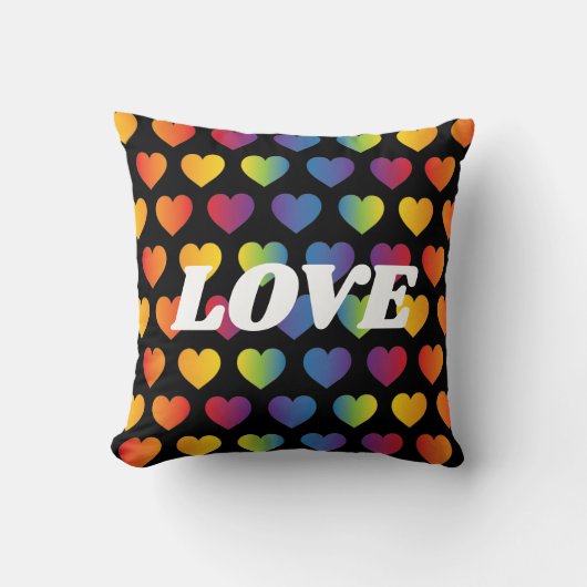 Elegant Minimalistisch Regenboog Hart Ontwerp Kussen (Voorkant)