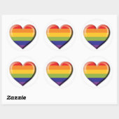 Elegant Minimalistisch Regenboog Hart Ontwerp Ronde Sticker (Vel)