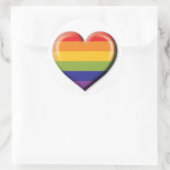 Elegant Minimalistisch Regenboog Hart Ontwerp Ronde Sticker (Tas)