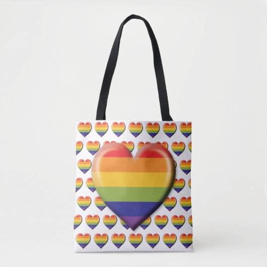 Elegant Minimalistisch Regenboog Hart Ontwerp Tote Bag (Voorkant)