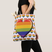 Elegant Minimalistisch Regenboog Hart Ontwerp Tote Bag (Dichtbij)