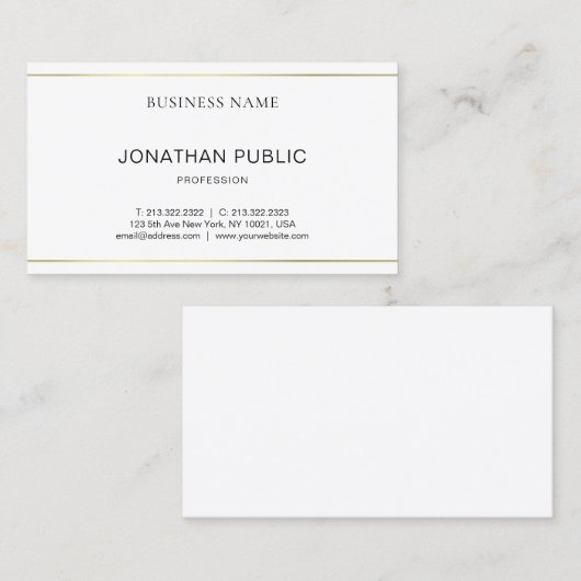 Elegant minimalistisch rendy design, eenvoudig visitekaartje (Voorkant / Achterkant)