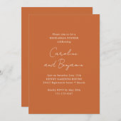 Elegant minimalistisch repetitief Dinner Burnt Ora Kaart (Voorkant / Achterkant)