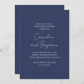 Elegant minimalistisch repetitief Dinner Navy Blue Kaart (Voorkant / Achterkant)