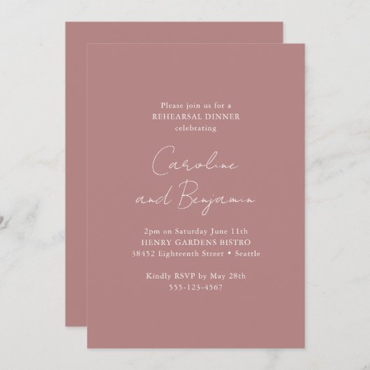 Elegant minimalistisch repetitief Roos voor het dr Kaart (Voorkant / Achterkant)