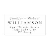 Elegant minimalistisch retouradres voor echtpaar rubberstempel (Afrduk)