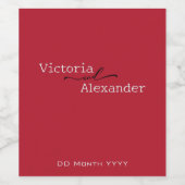 Elegant minimalistisch rode wijn label wijn etiket (Enkel label)