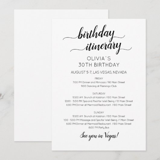 Elegant minimalistisch rondvaartuitnodiging kaart (Voorkant / Achterkant)