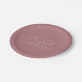 Elegant minimalistisch Roos Afstuderen Papieren Bordje (Gekanteld)